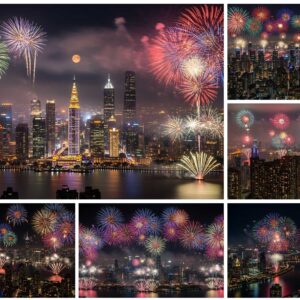 102 New Year Fireworks Stock Photos - Celebration Night Skies
