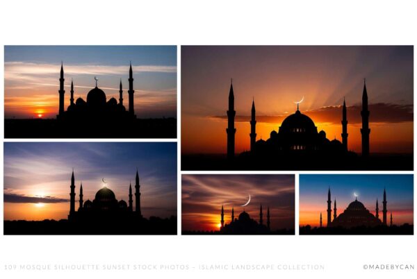 109 Mosque Silhouette Sunset Stock Photos