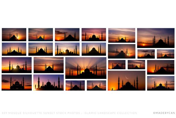 109 Mosque Silhouette Sunset Stock Photos