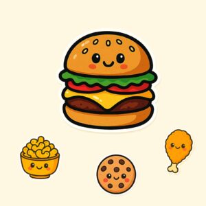 Cute Kawaii Food Sticker Bundle Download