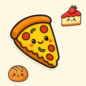 Cute Kawaii Food Sticker Bundle Download